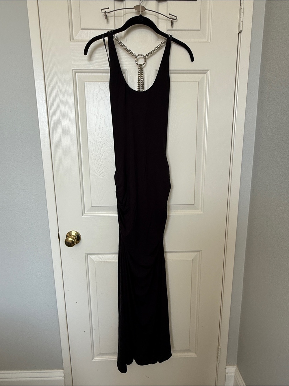 Sky Black Maxi Dress with Chain details NWT XS